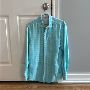 Men's Turquoise Linen Shirt